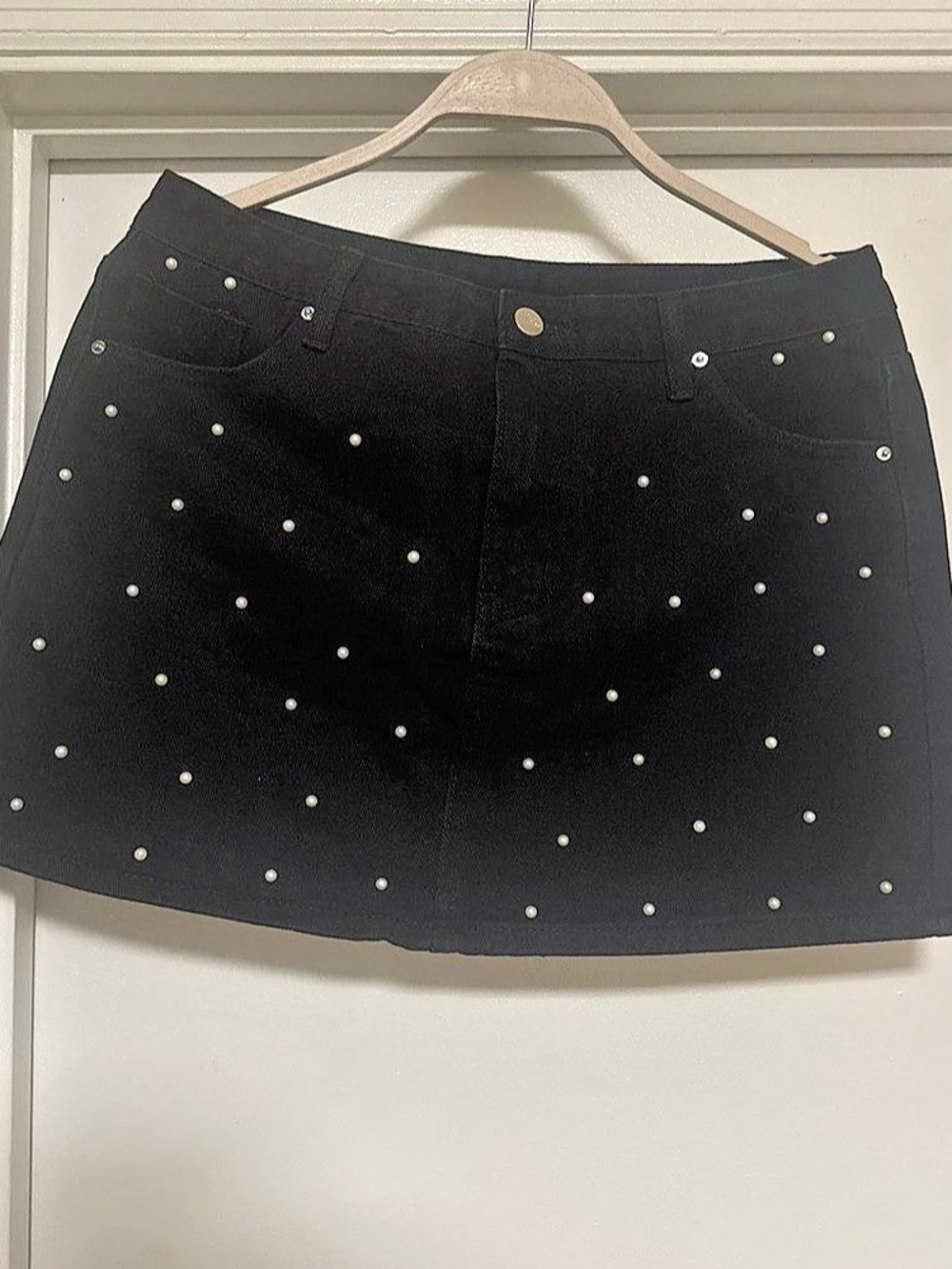 Studded Black Mini Skirt Like New